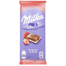 Шоколад молочний Milka з кремовою та полуничною начинкою 90г
